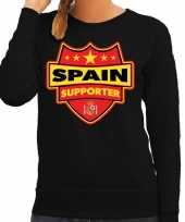 Spanje spain schild supporter sweater zwart voor dames trend