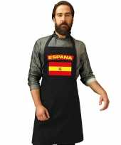 Spanje vlag barbecueschort tapas keukenschort zwart volwassenen trend