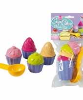 Speelgoed cupcake zandvormen 9 delig trend