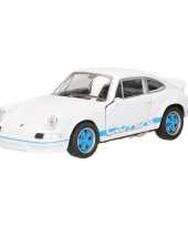 Speelgoed wit blauwe porsche carrera rs 1973 auto 11 5 cm trend