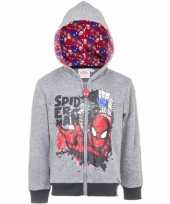 Spiderman sweater met rits grijs trend