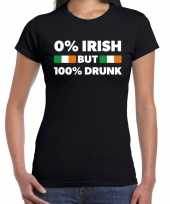 St patricks day not irish but drunk t-shirt zwart voor dames trend