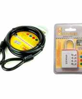 Staalkabel geisoleerd 1 5 m met luxe aluminium cijferslot 46 mm trend