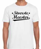 Stoerste meester cadeau t-shirt wit heren trend
