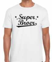 Super broer cadeau t-shirt wit heren trend