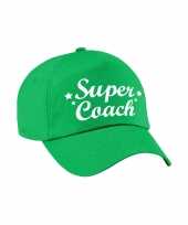 Super coach cadeau pet cap groen voor volwassenen trend
