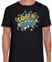 Super dad cadeau t-shirt voor papa zwart voor heren trend