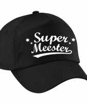 Super meester cadeau pet cap zwart voor heren trend