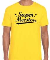 Super meester cadeau t-shirt geel heren trend