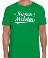 Super meester cadeau t-shirt groen heren trend