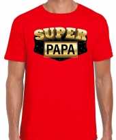 Super papa cadeau t-shirt rood voor heren trend 10179294