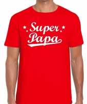 Super papa cadeau t-shirt rood voor heren trend