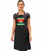 Suriname hart vlag barbecueschort keukenschort zwart trend