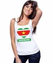 Suriname hart vlag singlet-shirt tanktop wit dames trend