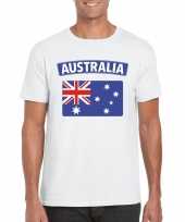 T shirt met australische vlag wit heren trend