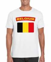 T shirt met belgische vlag wit heren trend