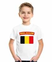 T shirt met belgische vlag wit kinderen trend