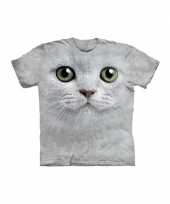 T shirt met de afdruk van een witte kat trend