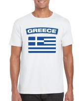 T shirt met griekse vlag wit heren trend