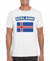 T shirt met ijslandse vlag wit heren trend