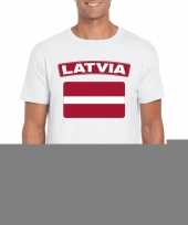 T shirt met letlandse vlag wit heren trend