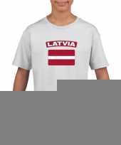 T shirt met letlandse vlag wit kinderen trend