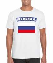 T shirt met russische vlag wit heren trend