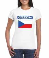 T shirt met tsjechische vlag wit dames trend