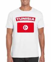 T shirt met tunesische vlag wit heren trend