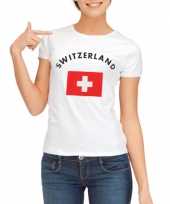 T shirt met vlag zwitserse print voor dames trend