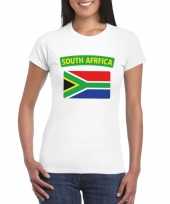 T shirt met zuid afrikaanse vlag wit dames trend