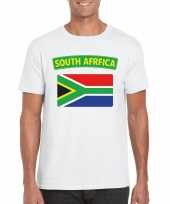 T shirt met zuid afrikaanse vlag wit heren trend