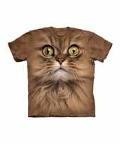 T shirt voor volwassenen met de afdruk van een bruine kat trend