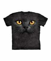 T shirt voor volwassenen met de afdruk van een zwarte kat trend