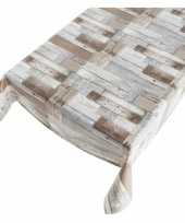 Tafelkleed pvc kleuren houten planken motief x 170 cm trend