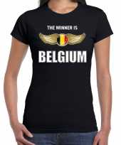 The winner is belgium belgie t-shirt zwart voor dames trend