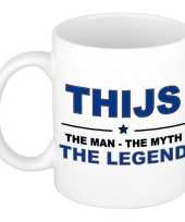 Thijs the man the myth the legend collega kado mokken bekers 300 ml trend