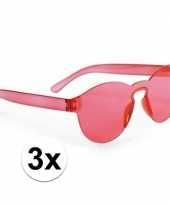 Toppers 3x rode verkleed zonnebrillen voor volwassenen trend
