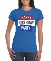 Toppers blauw toppers happy birthday party dames t-shirt officieel trend