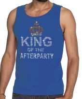 Toppers blauw toppers king of the afterparty glitter tanktop shirt heren trend