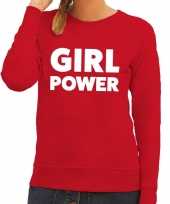 Toppers girl power tekst sweater rood voor dames trend