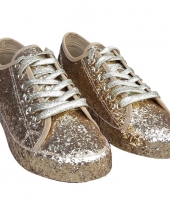 Toppers gouden glitter disco sneakers schoenen voor dames trend