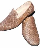 Toppers gouden glitter pailletten disco instap schoenen voor heren trend