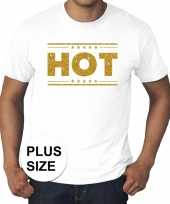 Toppers grote maten hot t-shirt wit met gouden letters trend