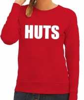 Toppers huts tekst sweater rood voor dames trend