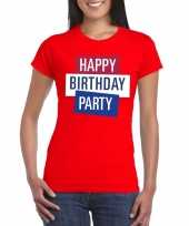 Toppers rood toppers happy birthday party dames t-shirt officieel trend