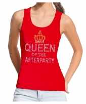 Toppers rood toppers queen of the afterparty glitter tanktop dames trend