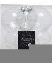 Transparante kerstversiering kerstballenset glas 8 cm trend