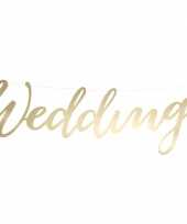 Trouwversiering gouden banner wedding trend