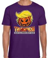 Trumpkin make halloween great again t-shirt paars voor heren trend